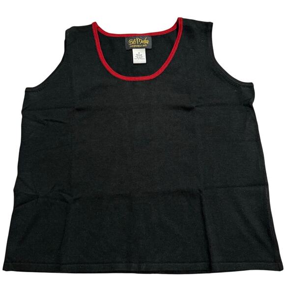 VTG Bob Mackie 2 Pc Cardigan Sweater Shell Embroidered Womens Medium Red Black - Picture 9 of 15